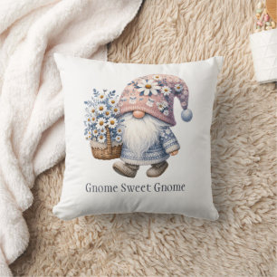 Persoonlijke Daisy Bloem Gnome Schattig Whimsisch Kussen