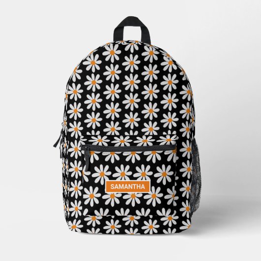 Persoonlijke Daisy Boho Bedrukte Rugzak (Voorkant)