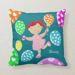 Persoonlijke daisy Cupcake Heart Balloons Kinder Kussen