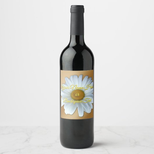 Persoonlijke Daisy-flessenlabels  Wijn Etiket (Voorkant)