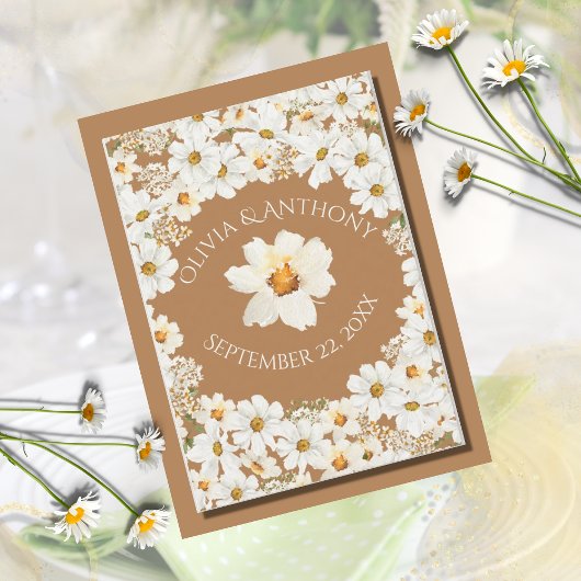 Persoonlijke Daisy Floral Wedding Save The Date