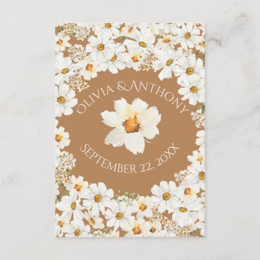 Persoonlijke Daisy Floral Wedding Save The Date (Achterkant)