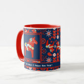 Persoonlijke Dala Horse Kerstmug Mok (Voorkant links)