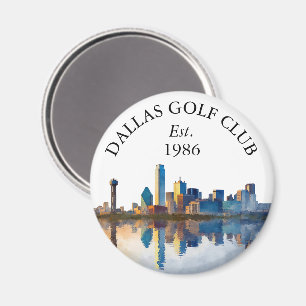 Persoonlijke Dallas Skyline Golfclubnaam Magneet
