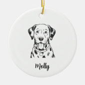Persoonlijke Dalmatiër Hond Kerstmis Keramisch Ornament (Voorkant)