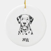 Persoonlijke Dalmatiër Hond Kerstmis Keramisch Ornament (Achterkant)