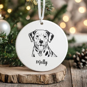 Persoonlijke Dalmatiër Hond Kerstmis Keramisch Ornament