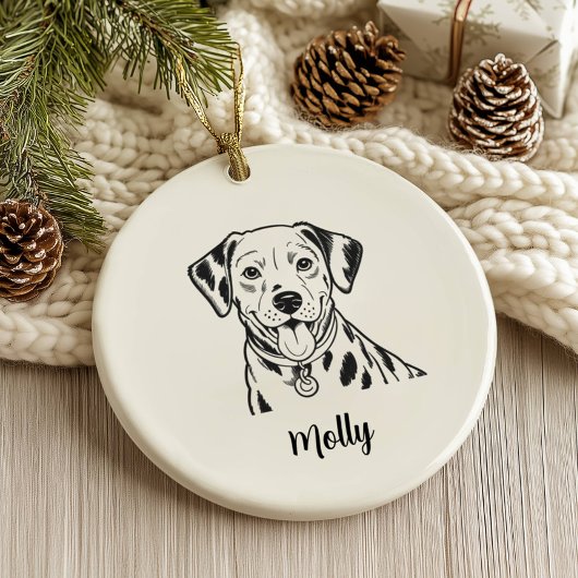 Persoonlijke Dalmatiër Hond Kerstmis Keramisch Ornament