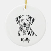 Persoonlijke Dalmatiër Hond Kerstmis Keramisch Ornament (Voorkant)