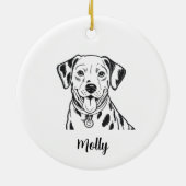 Persoonlijke Dalmatiër Hond Kerstmis Keramisch Ornament (Achterkant)