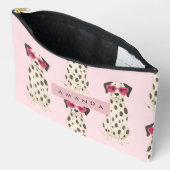 Persoonlijke Dalmatiër Hond met Roze Hart Bril Etui (Open)