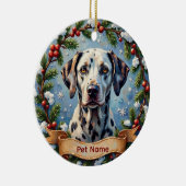 Persoonlijke Dalmatiër Kerst Keramisch Ornament (Rechts)