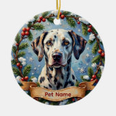 Persoonlijke Dalmatiër Kerst Keramisch Ornament (Voorkant)