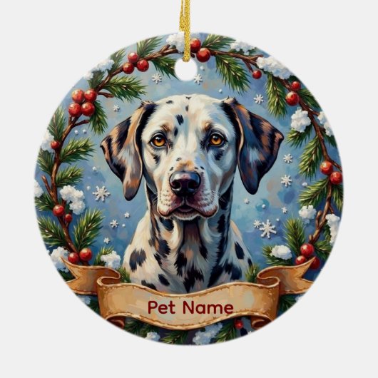 Persoonlijke Dalmatiër Kerst Keramisch Ornament (Achterkant)