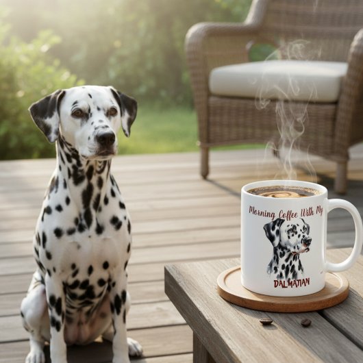Persoonlijke Dalmatiër Zwart op Wit Koffiemok