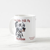 Persoonlijke Dalmatiër Zwart op Wit Koffiemok (Voorkant links)