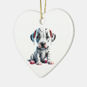 Persoonlijke Dalmatische Puppy Keramisch Ornament (Links)