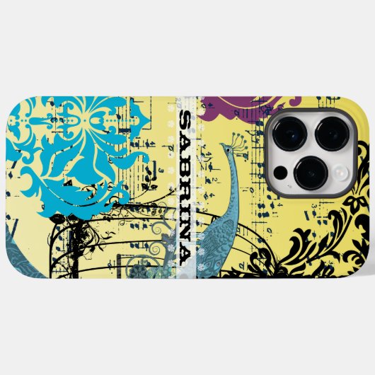 Persoonlijke Damascus Peacock Birdcage Musical Not Case-Mate iPhone Case (Achterkant (horizontaal))