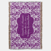 Persoonlijke Damask Wedding/Keepomwille Paarse Thr Deken (Voorkant Verticaal)