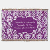 Persoonlijke Damask Wedding/Keepomwille Paarse Thr Deken (Voorkant)