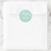 Persoonlijke Damask Wedding Seal Ronde Sticker (Tas)
