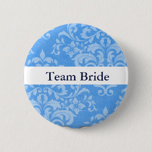 Persoonlijke Damast Trouw Team Bruid Ronde Button 5,7 Cm