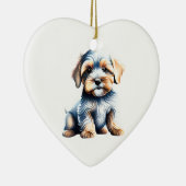 Persoonlijke Dandie Dinmont Terrier Puppy Keramisch Ornament (Rechts)