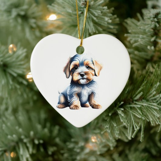 Persoonlijke Dandie Dinmont Terrier Puppy Keramisch Ornament (Boom)