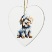 Persoonlijke Dandie Dinmont Terrier Puppy Keramisch Ornament (Links)