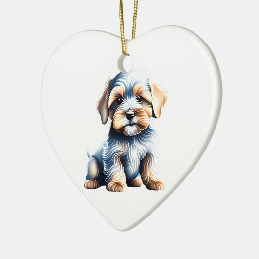 Persoonlijke Dandie Dinmont Terrier Puppy Keramisch Ornament (Links)