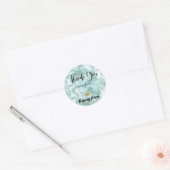 Persoonlijke Dank Blauwe Goud Ronde Sticker (Envelop)