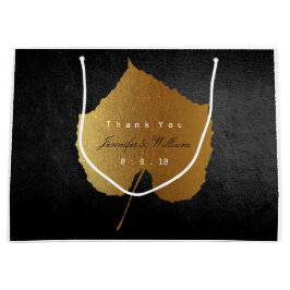 Persoonlijke dank Herfst Gold laat zwart staan Groot Cadeauzakje