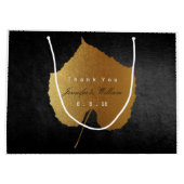 Persoonlijke dank Herfst Gold laat zwart staan Groot Cadeauzakje (Achterkant)