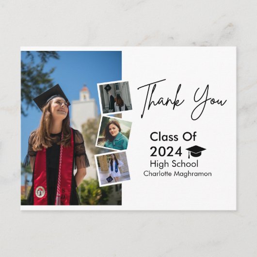 Persoonlijke Dank je Afstudeerkaart Simpele Ansich Briefkaart (Voorkant)