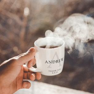 Persoonlijke 'Dank je' mok voor de bruidegom