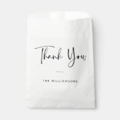 Persoonlijke Dank Je Wel Chic Modern Schrift Huwel Bedankzakje (Voorkant)