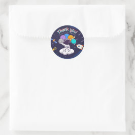 Persoonlijke Dank Je Wel-Feeest voor Astronaut Ronde Sticker