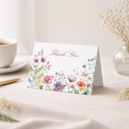 Persoonlijke Dank je wel Wildflower Cottagecore Notitiekaartje