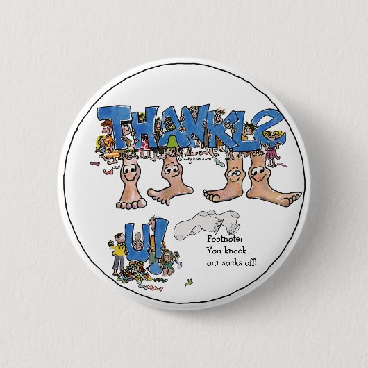 Persoonlijke dank ronde button 5,7 cm (Voorkant)