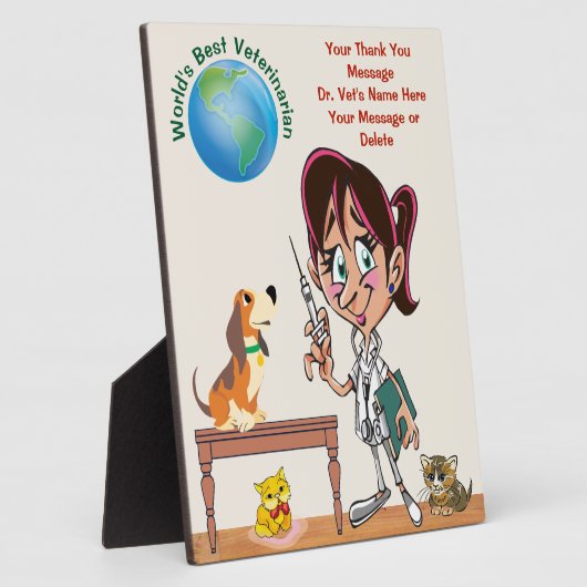 Persoonlijke dank U cadeautjes voor de dierenarts Fotoplaat (Zijkant)