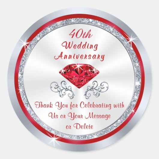 Persoonlijke dank U Stickers van het 40e Jubileum (Voorkant)
