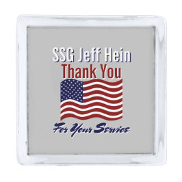 Persoonlijke dank voor de service American Flag Verzilverde Reverspeld