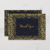 Persoonlijke dank voor de zwarte zwarte goudConfet Bedankkaart (Voorkant / Achterkant)
