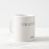 Persoonlijke Dankbaarheid – Minimalistisch Typogra Koffiemok (Voorkant links)