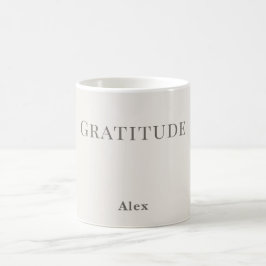 Persoonlijke Dankbaarheid – Minimalistisch Typogra Koffiemok