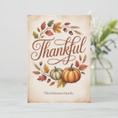 Persoonlijke Dankbare Herfst Feestdagenkaart (Staand voorkant)