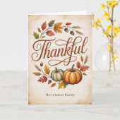 Persoonlijke Dankbare Herfst Kaart (Gele Bloem)
