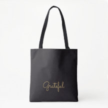 Persoonlijke Dankbare Zwarte Gouden Script Dankbaa