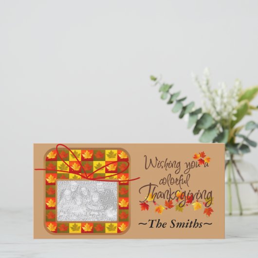 Persoonlijke Dankdag Feestdagenkaart (Staand voorkant)