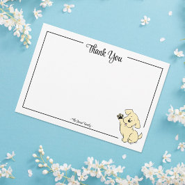 Persoonlijke Dankjewel Briefkaart Gele Lab Puppy